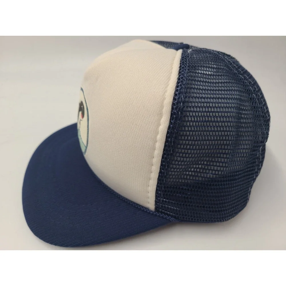 Vintage Child Sea‎ World Whale Mesh Trucker Snapback Hat Cap Boy Girl White Blue